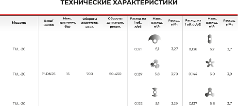 Роторно-кулачковый насос 2-стороннего действия TUL-20